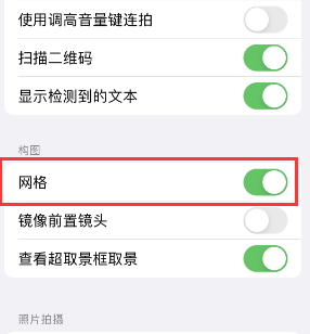 江南苹果手机维修网点分享iPhone如何开启九宫格构图功能 