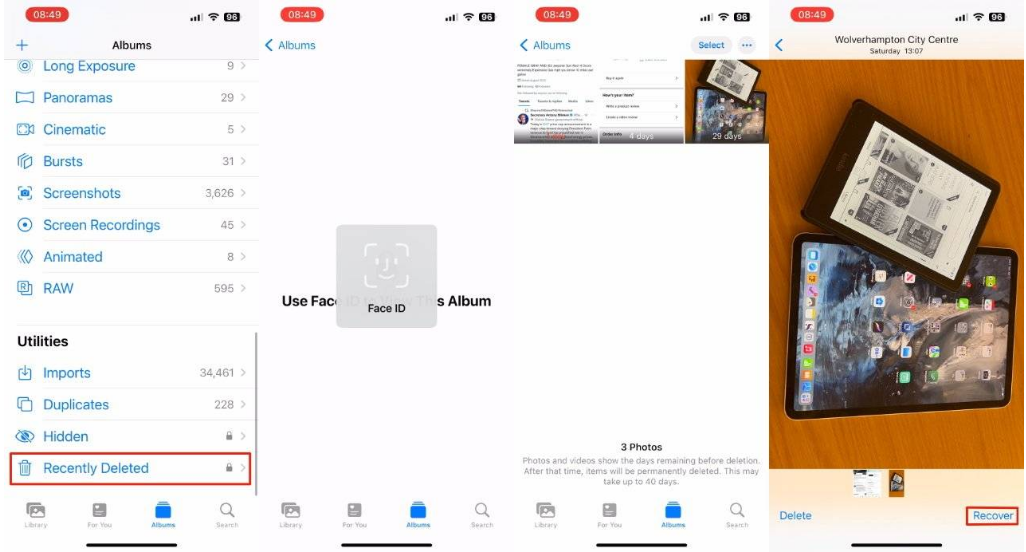 江南苹果14维修分享 iPhone14 上恢复已删除的照片 